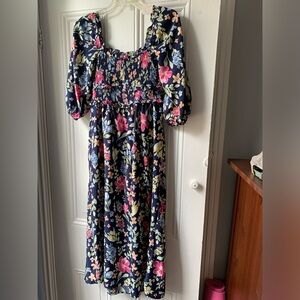 UMGEE smocked floral midi dress